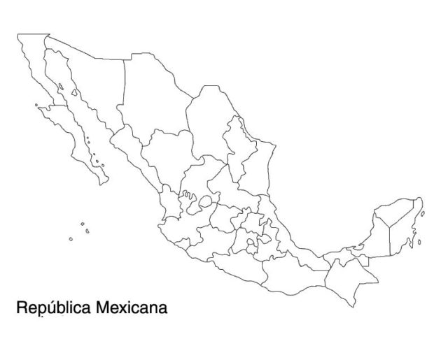 Mapa de México con nombres capitales y estados Imágenes Totales