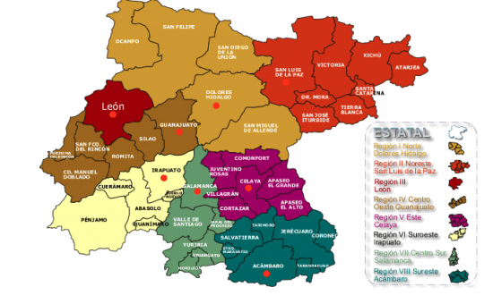 Mapa Del Estado De Guanajuato Con Municipios Mapas Para Descargar E