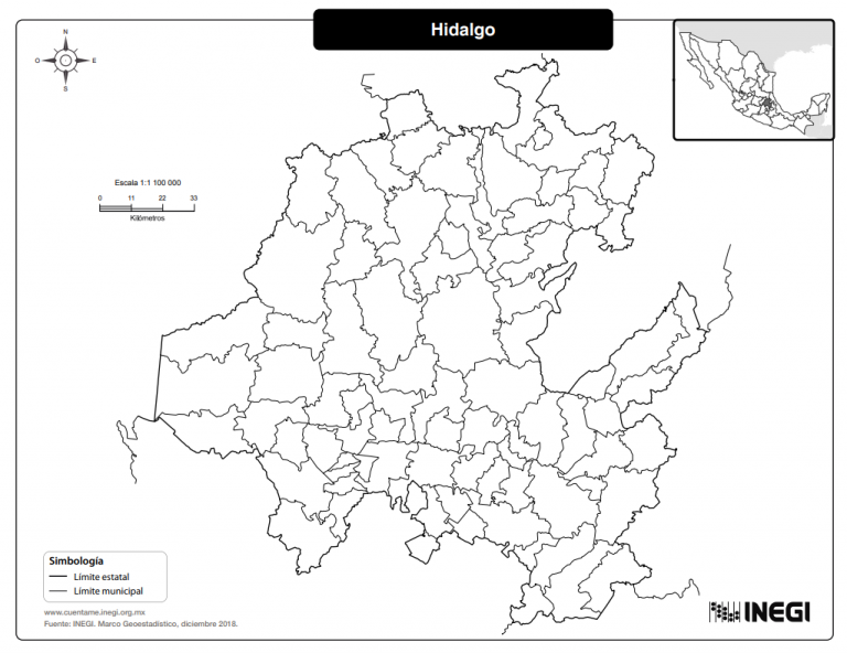 Mapa Del Estado De Hidalgo Con Municipios Mapas Para Descargar E