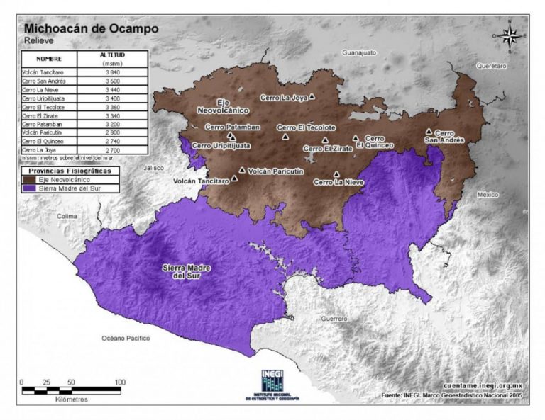 Mapa del Estado de Michoacán de Ocampo con Municipios Mapas para