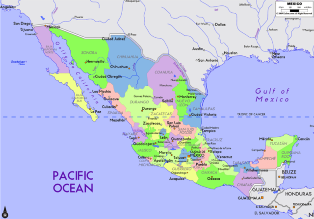 Mapa De Mexico Con Nombres Capitales Y Estados Imagenes Totales