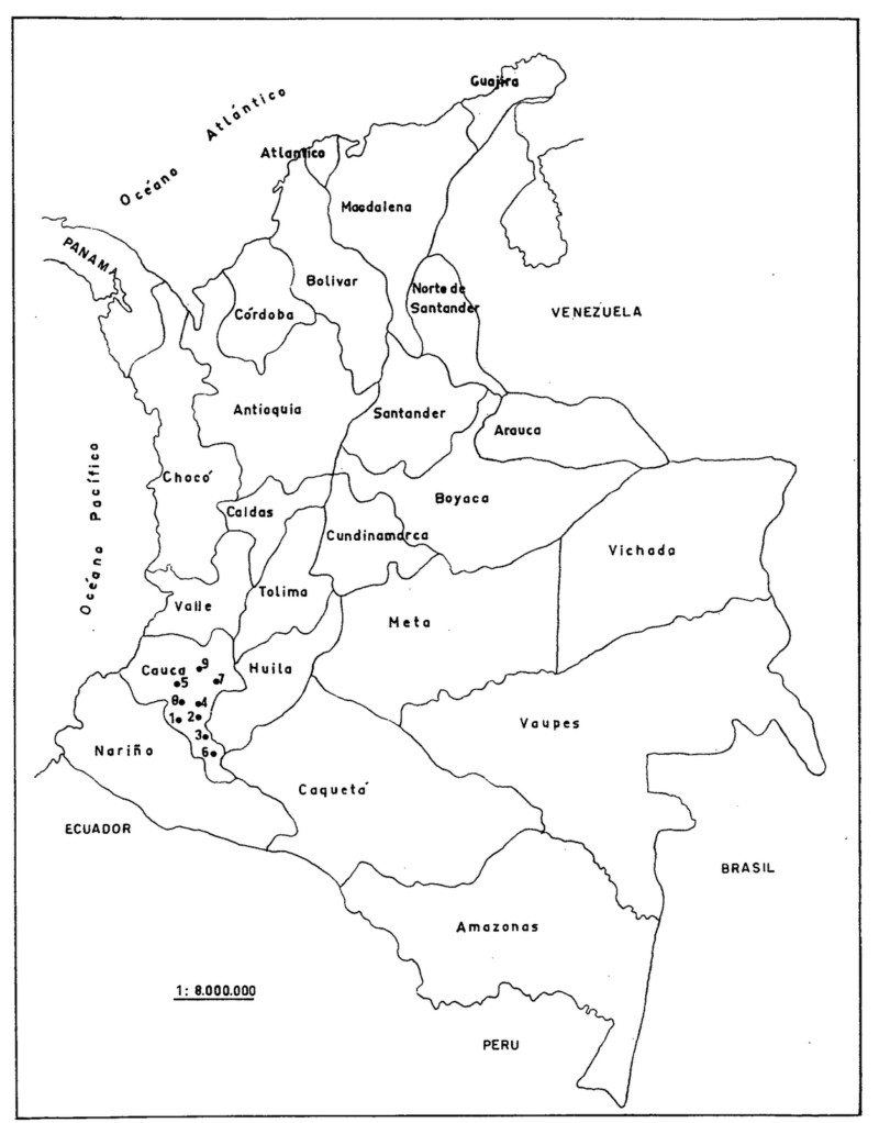 Mapa De Colombia Político Regiones Relieve Para Colorear