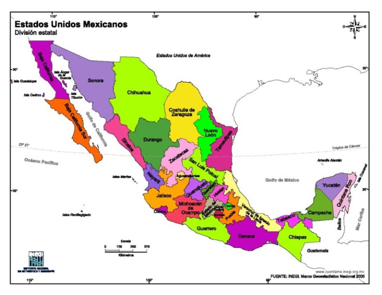Mapa De México Con Nombres Capitales Y Estados Imágenes Totales