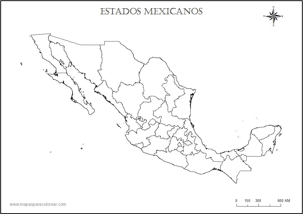 Mapa de México con nombres, capitales y estados | Imágenes ...