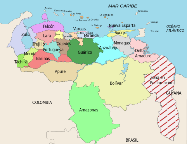 Mapa De Venezuela Con Estados