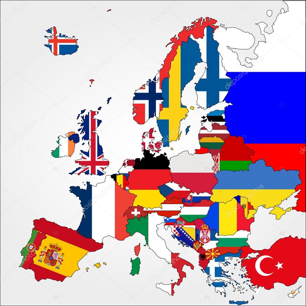 ▷ Mapa de EUROPA con Nombres, Capitales, Banderas y Ciudades | Imágenes  Totales