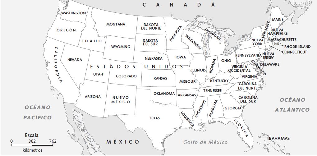 Mapa de Estados Unidos con Nombres Capitales Estados para. imagenestotales....