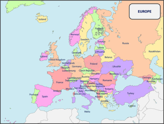 Mapa de EUROPA con Nombres, Capitales, Banderas y Ciudades | Imágenes