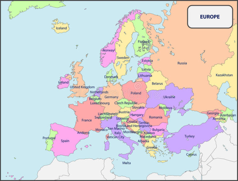 Mapa De Europa Con Nombres Capitales Banderas Y Ciudades Imágenes 8650