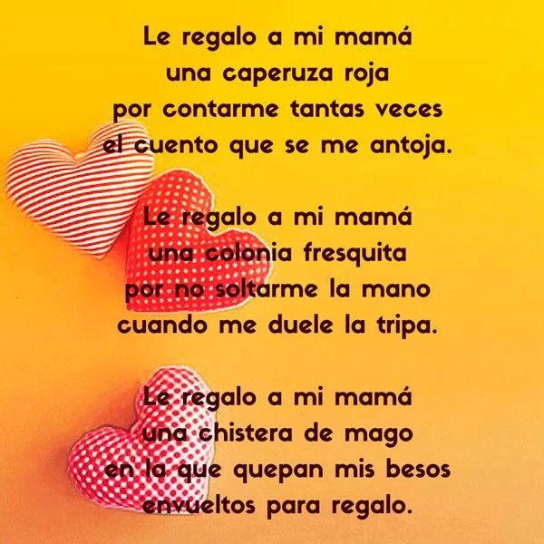 Poemas cortos para del Día de la Madre.