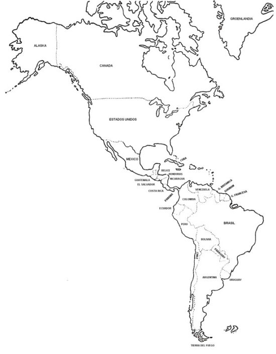 Mapa De América Político Regiones Relieve Para Colorear Imágenes Totales 5228