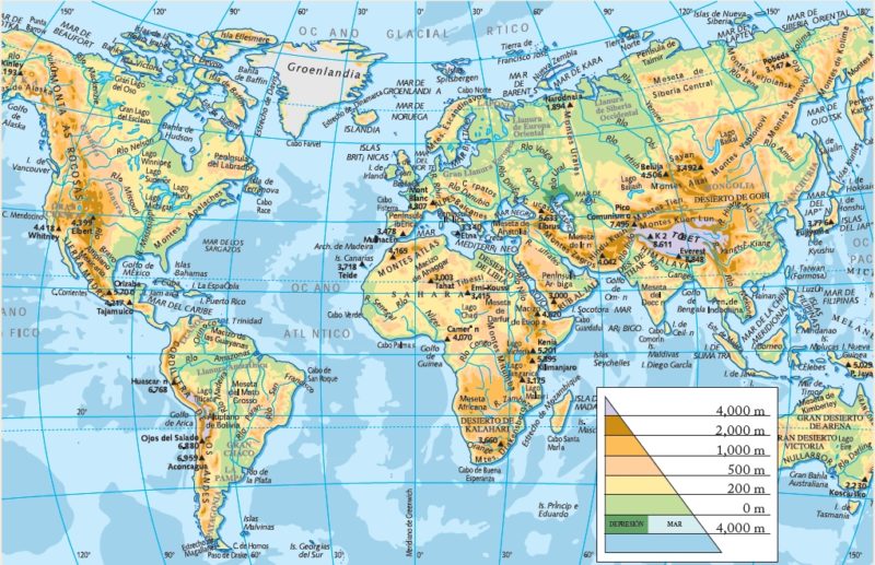 Mapa Del Mundo Político Físico Relieve Con Nombres Para Colorear Imágenes Totales 8861