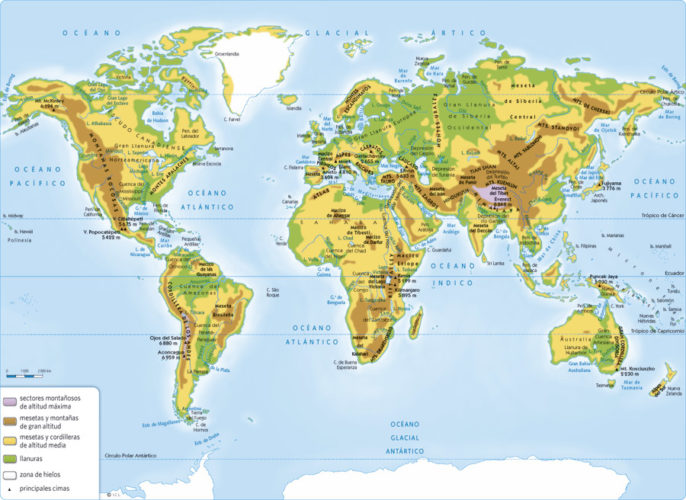 Mapa del MUNDO: Político, Físico, Relieve, con Nombres, para Colorear ...