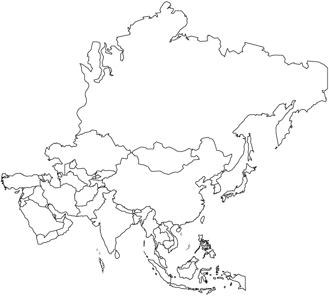 Lista 91+ Foto Mapa De Asia Blanco Y Negro Actualizar