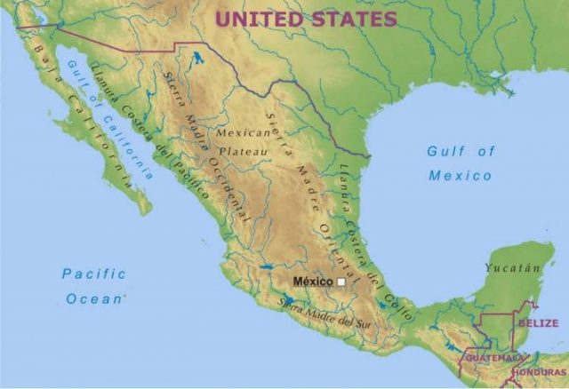 Mapa De México Político Regiones Relieve Para Colorear Imágenes Totales 5622