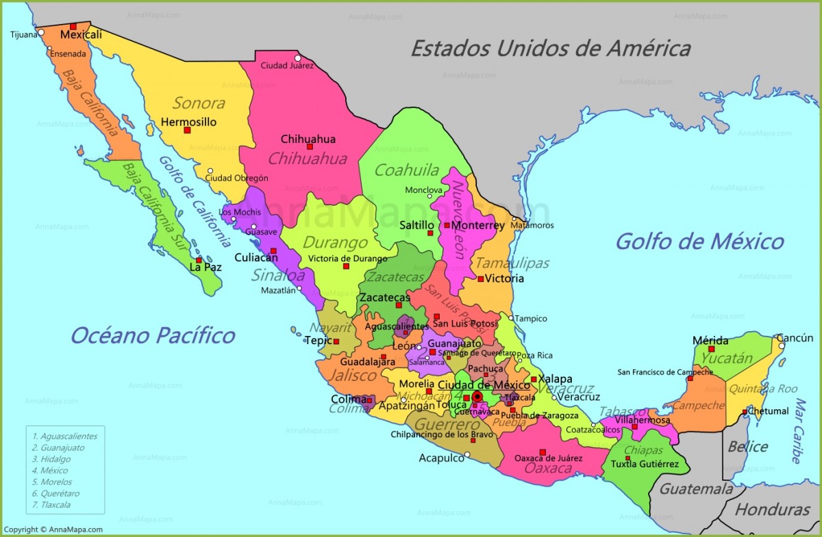 Guadalajara Mexico Mapa Politico