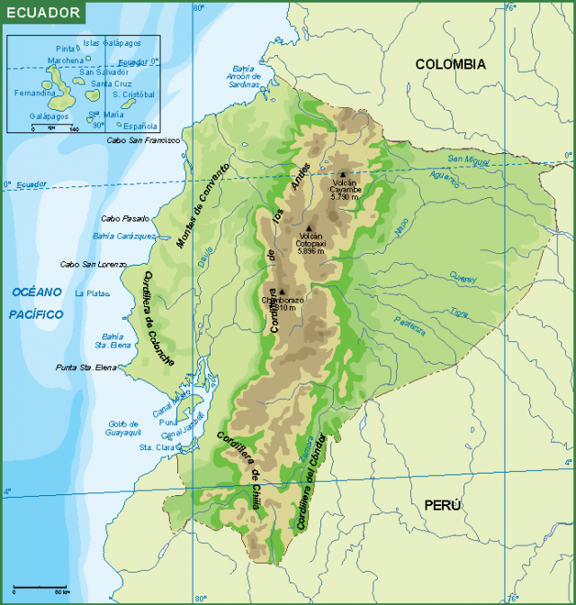 Mapa Del Ecuador Político Físico Regiones Provincias Capitales 