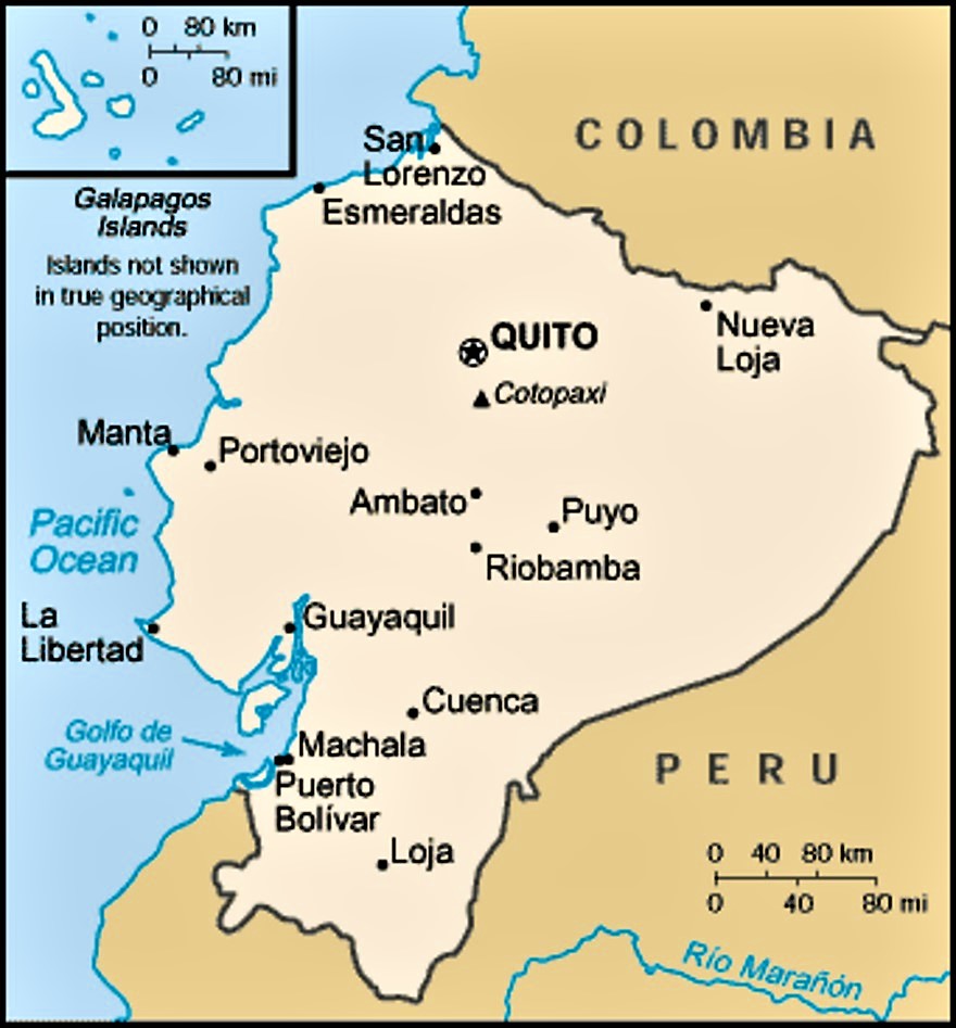 Mapa Del Ecuador Politico Fisico Regiones Provincias