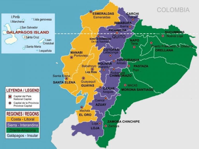 Mapa De Regiones Del Ecuador 