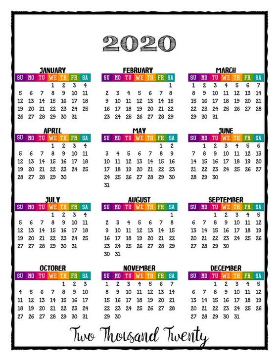 Calendario 2020 Colombia Calendario 2020 Colombia En 2020