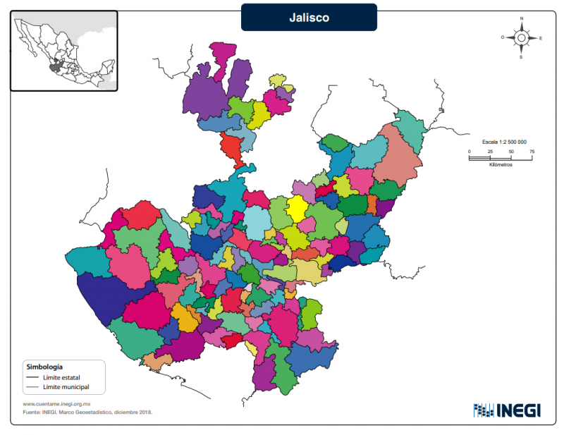 Mapa Del Estado De Jalisco Con Municipios Mapas Para Descargar E Imprimir Imágenes Totales 7056