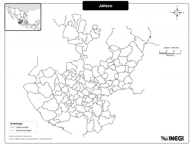Mapa Del Estado De Jalisco Con Municipios Mapas Para Descargar E Imprimir Imágenes Totales 7393