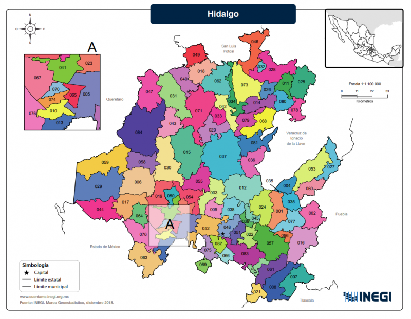 Mapa Del Estado De Hidalgo Con Municipios Mapas Para Descargar E Imprimir Imágenes Totales 6067