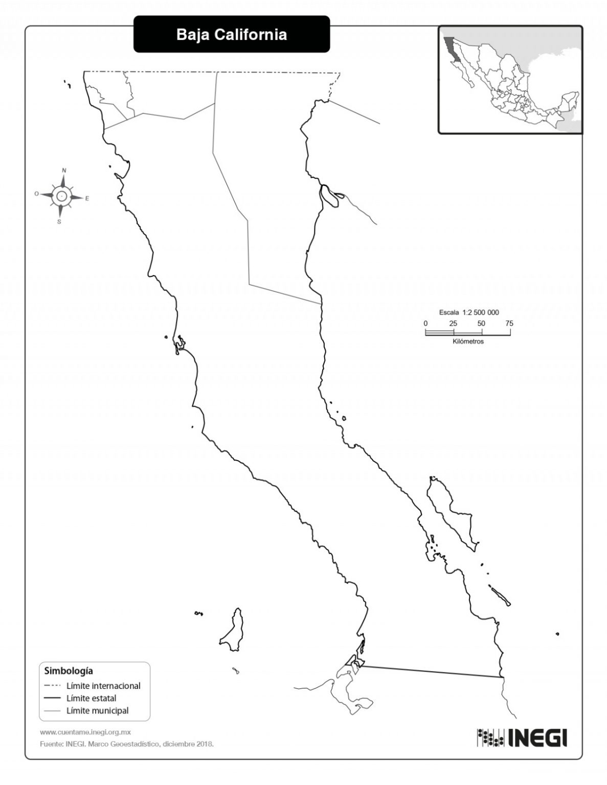 Mapa Del Estado De Baja California Con Municipios Mapas Para Descargar E Imprimir Imágenes 0684