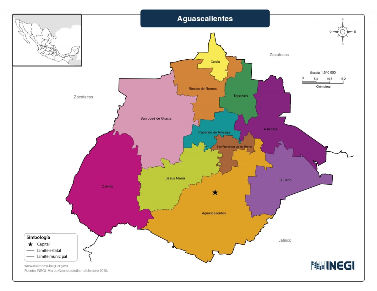 Aguascalientes Mexico Map