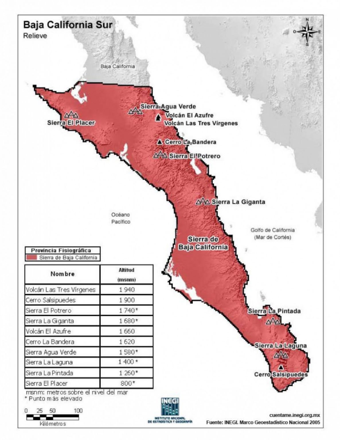 Mapa Del Estado De Baja California Sur Con Municipios Mapas Para Descargar E Imprimir