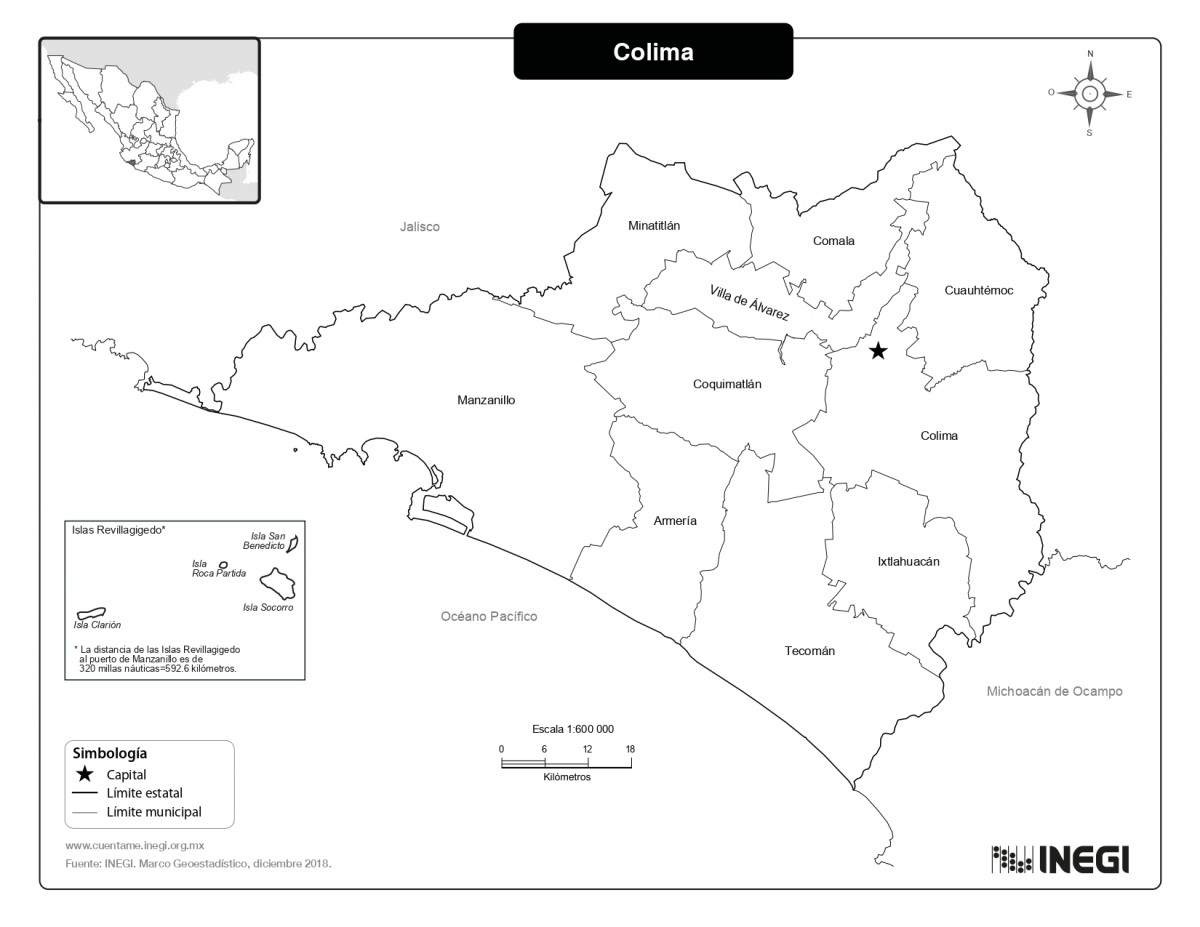 Mapa Del Estado De Colima Con Municipios Mapas Para Descargar E Imprimir Imagenes Totales