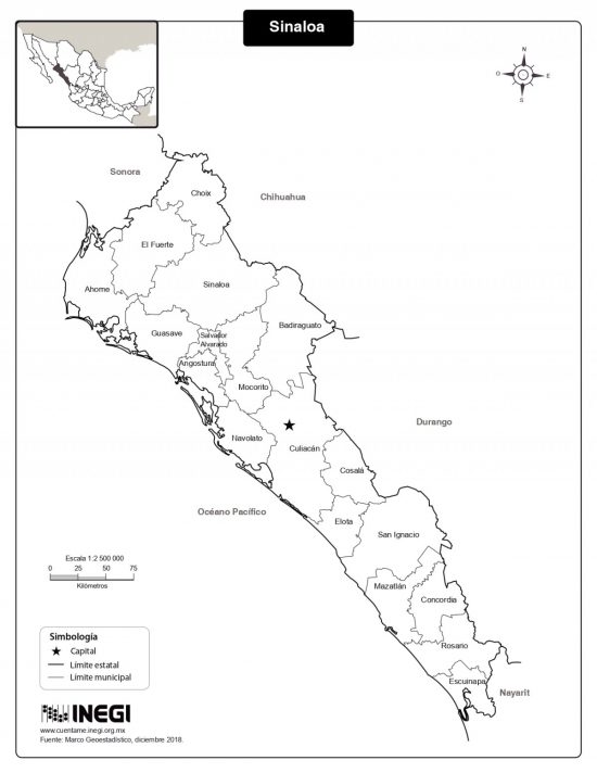 Mapa De Sinaloa Con Nombres 9203