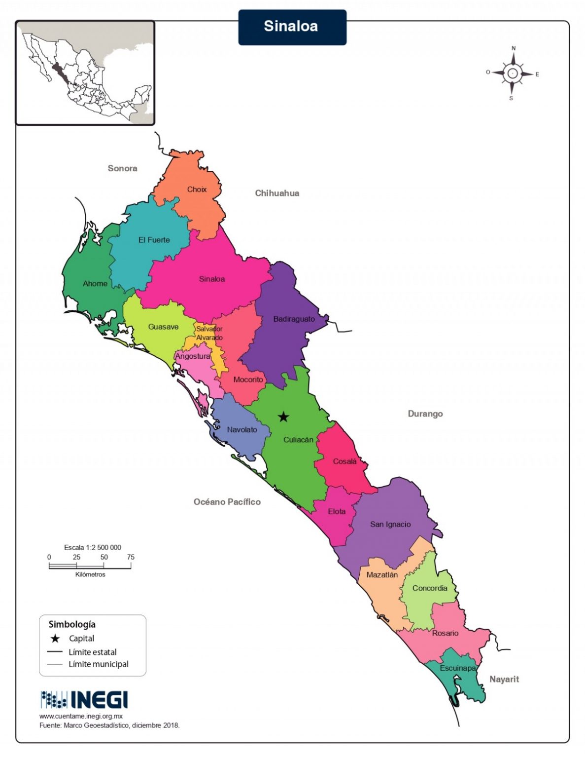 Map Sinaloa Gallery For Mexico State Maps Sinaloa Map 8214