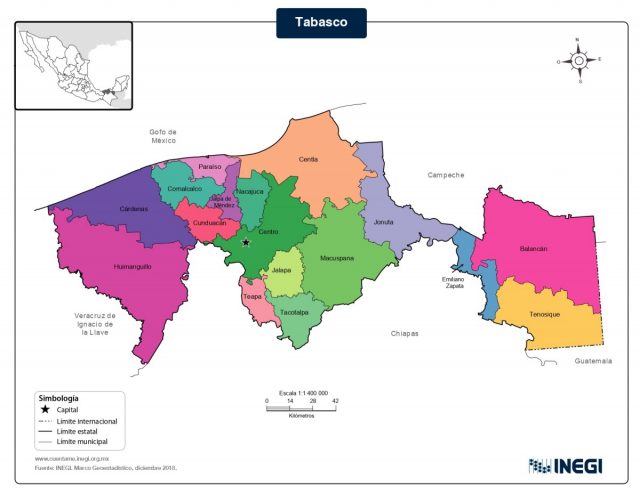 Mapa Del Estado De Tabasco Con Municipios Mapas Para Descargar E Imprimir Imágenes Totales 4767