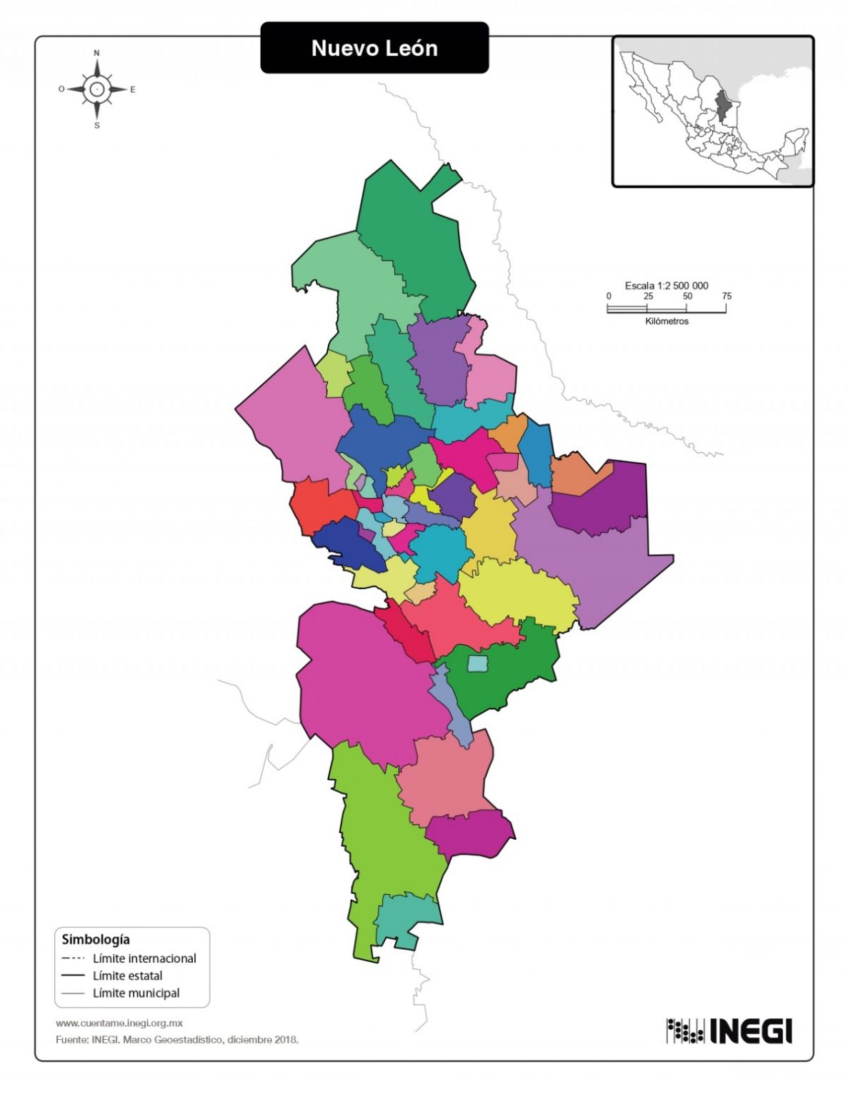 Mapa Del Estado De Nuevo León Con Municipios Mapas Para Descargar E Imprimir Imágenes Totales 6555