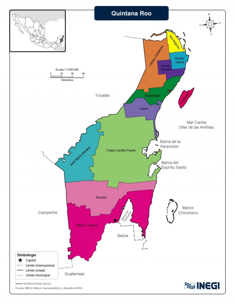 Mapa Del Estado De Quintana Roo Con Municipios Mapas Para Descargar   Qroompioscolor Page 0001 768x994 