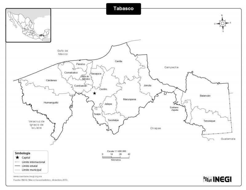 Mapa Del Estado De Tabasco Con Municipios Mapas Para Descargar E Imprimir Imágenes Totales 9119