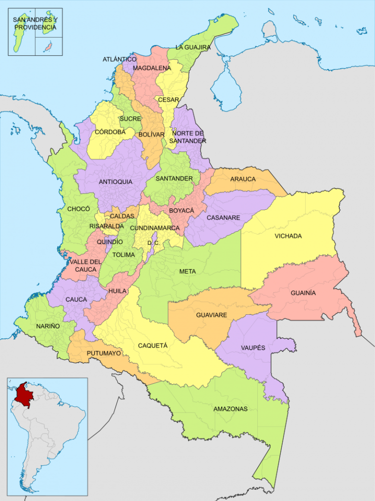 Mapas De Colombia Con Nombres Departamentos Capitales Carreteras Satelital Turístico 