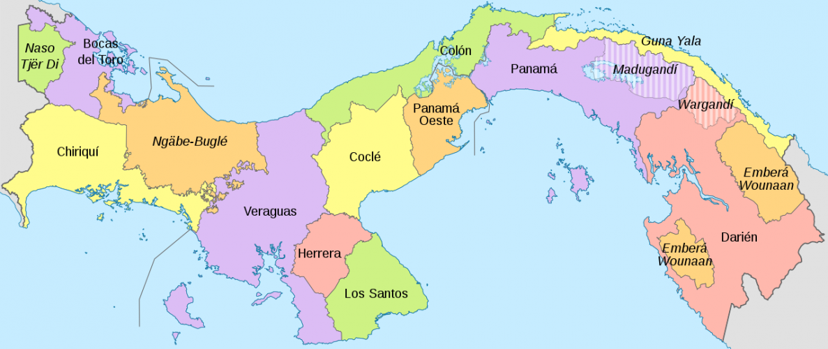 Mapas De PanamÁ Con Nombres Provincias Distritos Comarcas Carreteras Satelital Turístico 