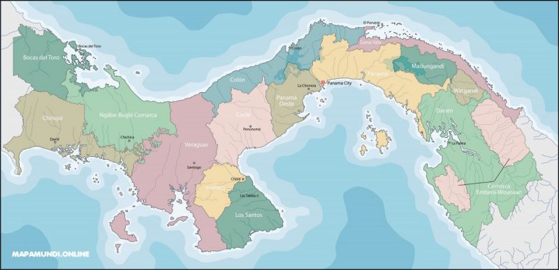 Mapas De PanamÁ Con Nombres Provincias Distritos Comarcas 585 