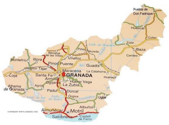 Mapas Y Municipios Provincia De Granada | Mapas España Descargar E Imprimir