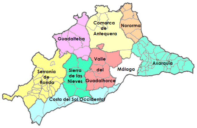 Mapas Y Municipios Provincia De Málaga Mapas España Descargar E Imprimir 9229