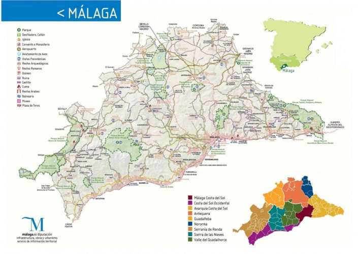 Mapas Y Municipios Provincia De Málaga Mapas España Descargar E Imprimir 1574